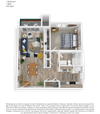 Clover Creek One Bedroom One Bathroom Floor Plan